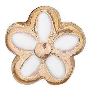 Christina Collect Gold-plated 925 Sterling Silver Flower Small gold-plated flower with white enamel, model 603-G10